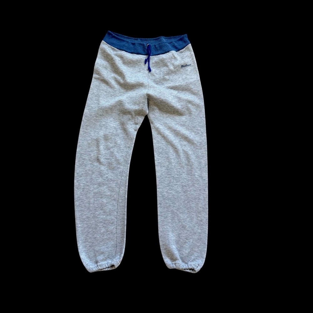 80's Vintage MacGregor Gray Navy Waistband Jogger Sweatpants Sz M Made in USA